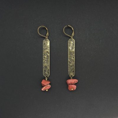 Boucles d'oreilles Artapaon Althaia Jaspe rouge