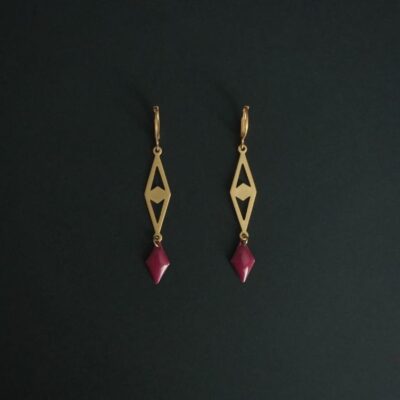 Boucles d'oreilles Artapaon Kyra pourpre