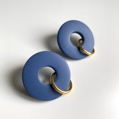 Boucles d'oreilles créoles bleu originales Artapaon