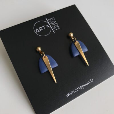 Boucles d'oreilles bleu originales Artapaon