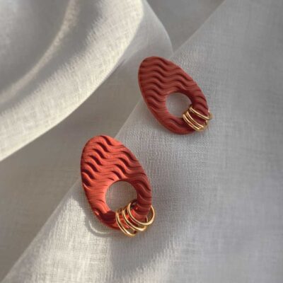 Boucles d'oreilles vagues terracotta Artapaon