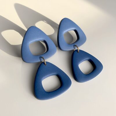 Longues boucles d'oreilles bleu océan Artapaon