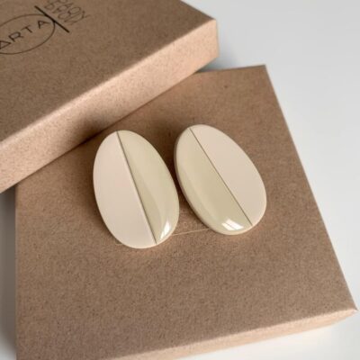 Boucles d'oreilles beige originales Artapaon