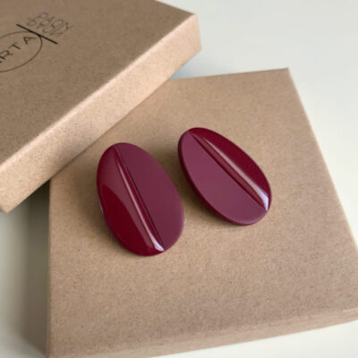 Boucles d'oreilles bordeaux originales Artapaon