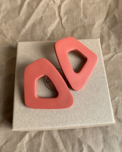 Grandes boucles d'oreilles terracotta forme organique Artapaon