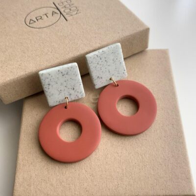 Boucles d'oreilles à clip confort terracotta Artapaon