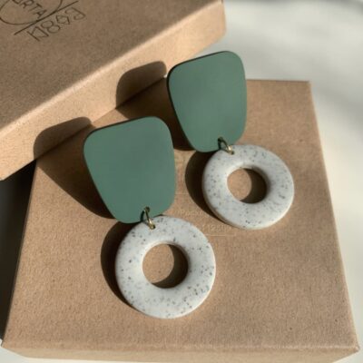 Boucles d'oreilles à clip confort vertes Artapaon