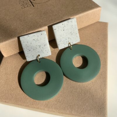 Boucles d'oreilles à clip confort vertes Artapaon