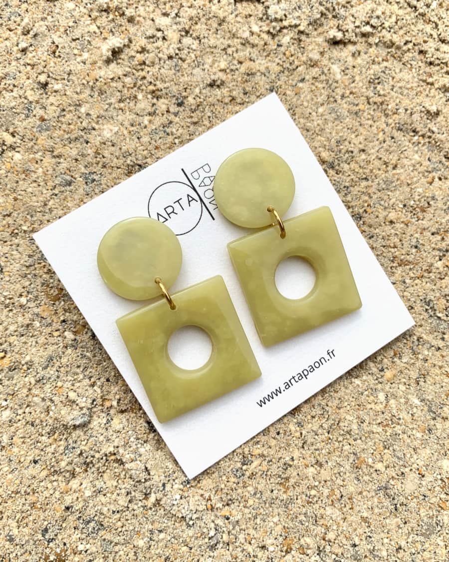 Boucles d'oreilles jaunes originales Artapaon