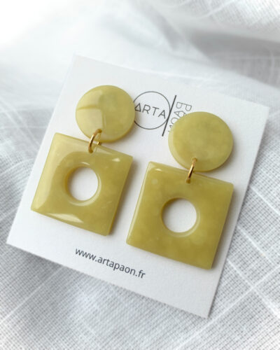 Boucles d'oreilles jaunes originales Artapaon
