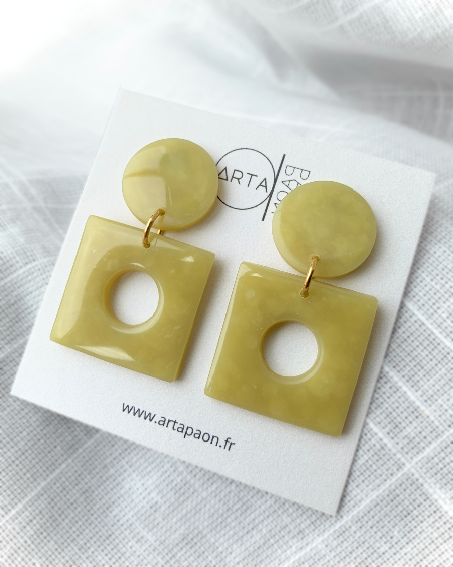 Boucles d'oreilles jaunes originales Artapaon