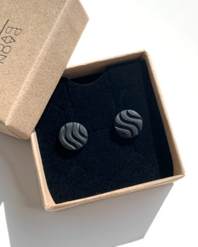 boucles d'oreilles puces noires Artapaon