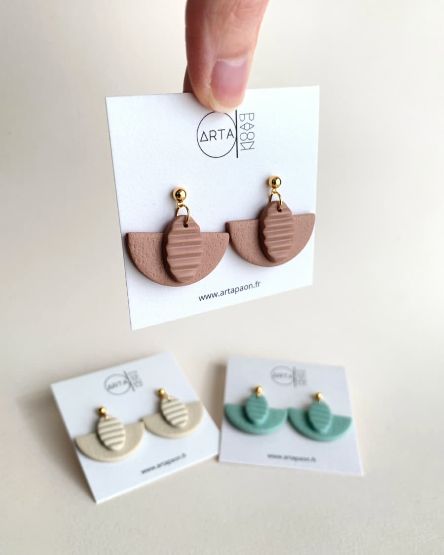 Boucles d'oreilles Flora - Moka – Image 4