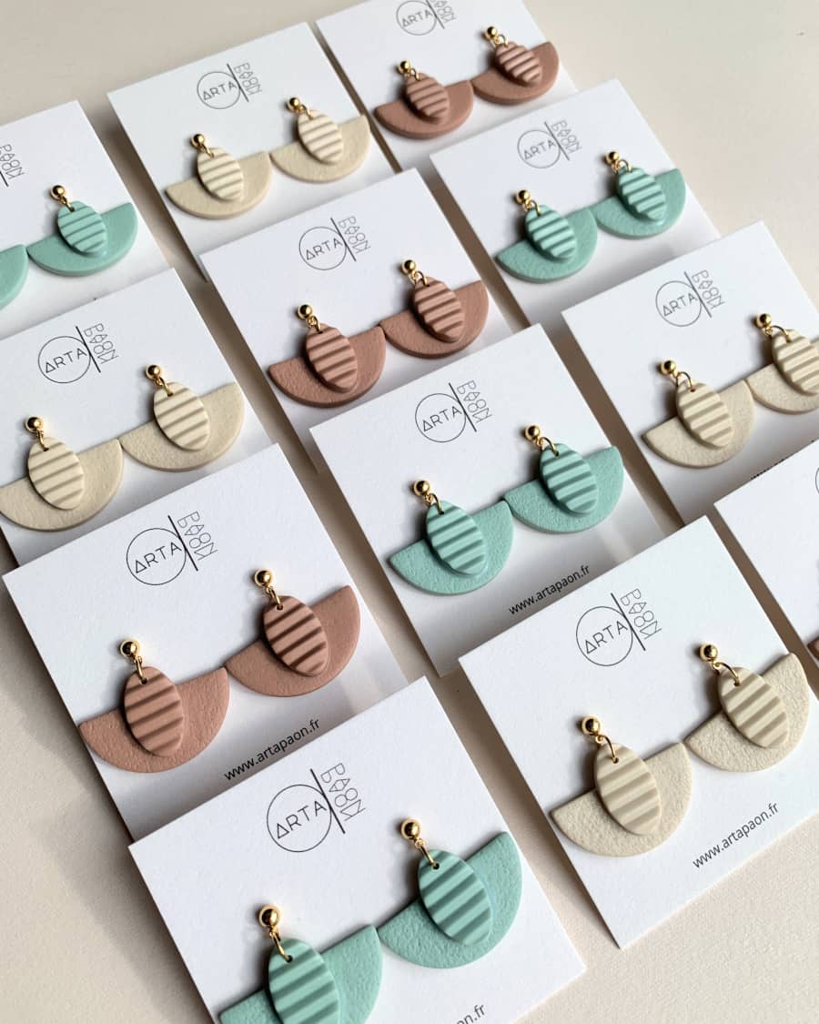 Boucles d'oreilles Flora - Moka – Image 2
