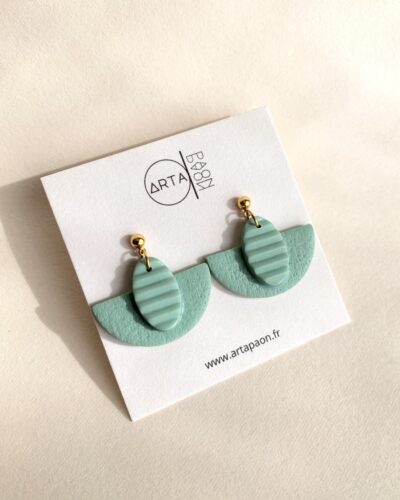 Boucles d'oreilles Flora - Menthe
