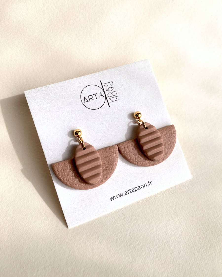 Boucles d'oreilles Flora - Moka