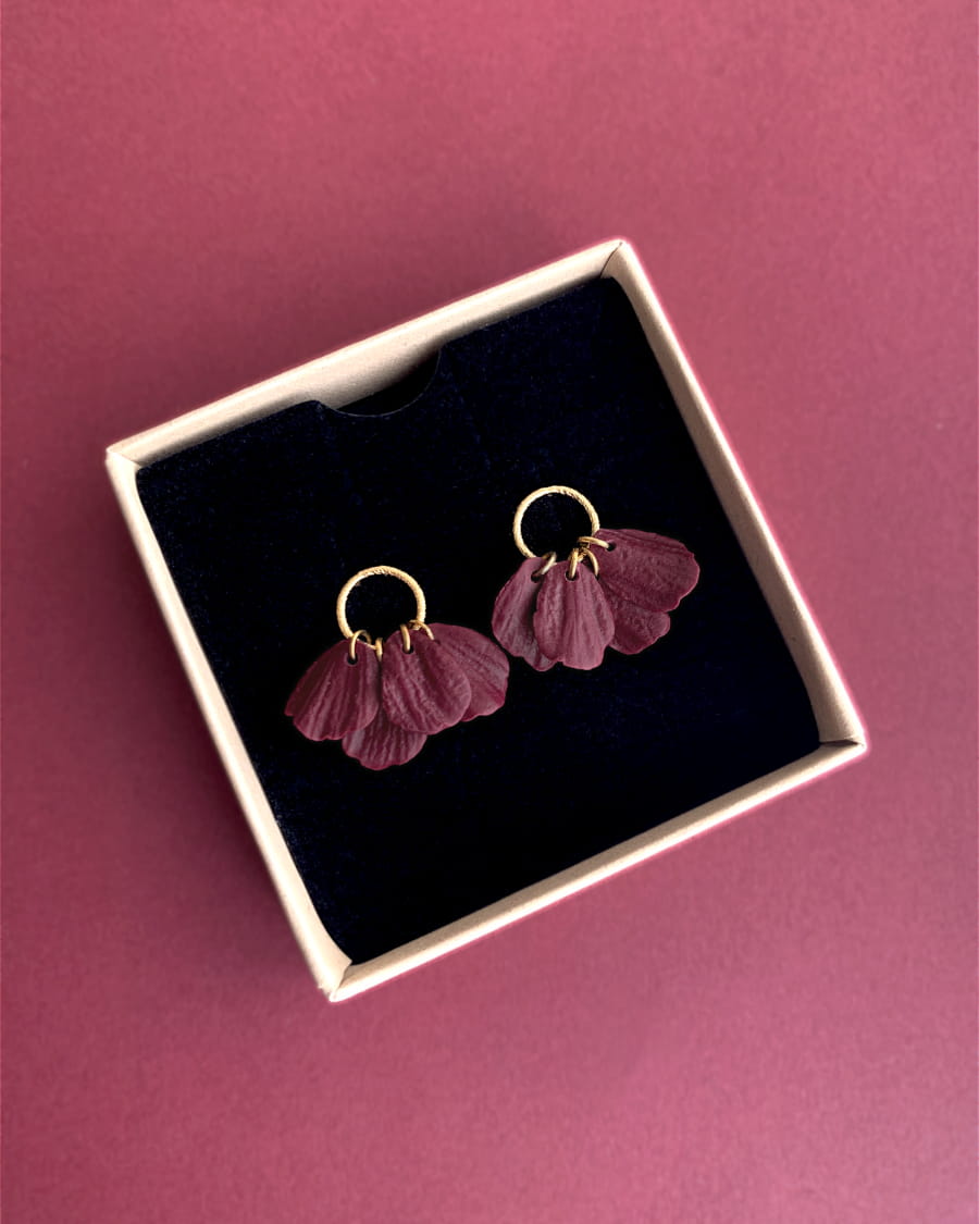 Boucles d'oreilles pétales artisanales Artapaon