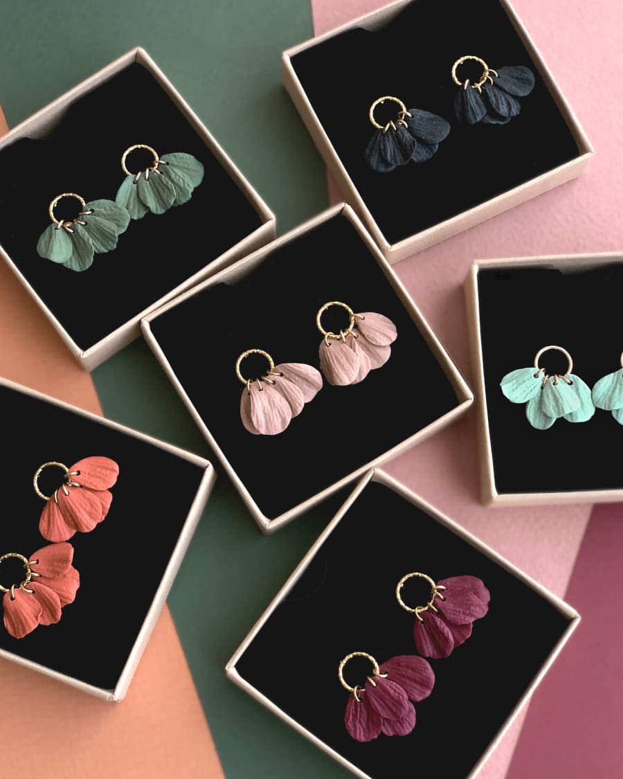 Boucles d'oreilles pétales artisanales Artapaon