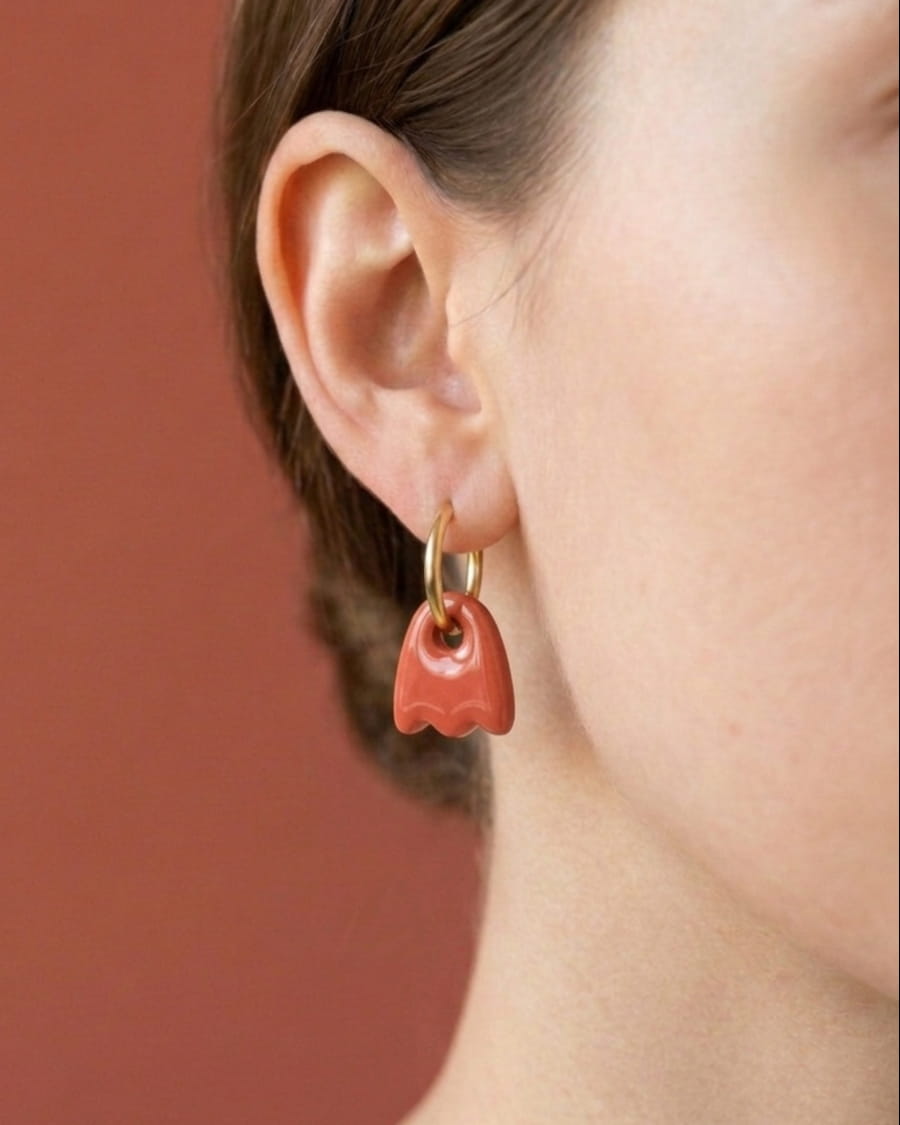 Boucles d'oreilles terracotta créoles Tulipes Artapaon