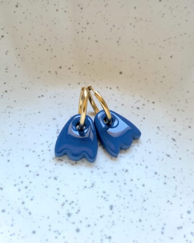Boucles d'oreilles bleu créoles Tulipes Artapaon