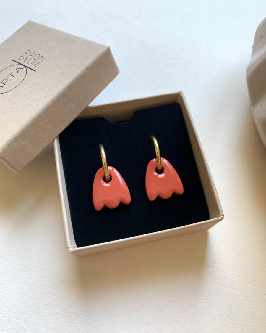 Boucles d'oreilles terracotta créoles Tulipes Artapaon