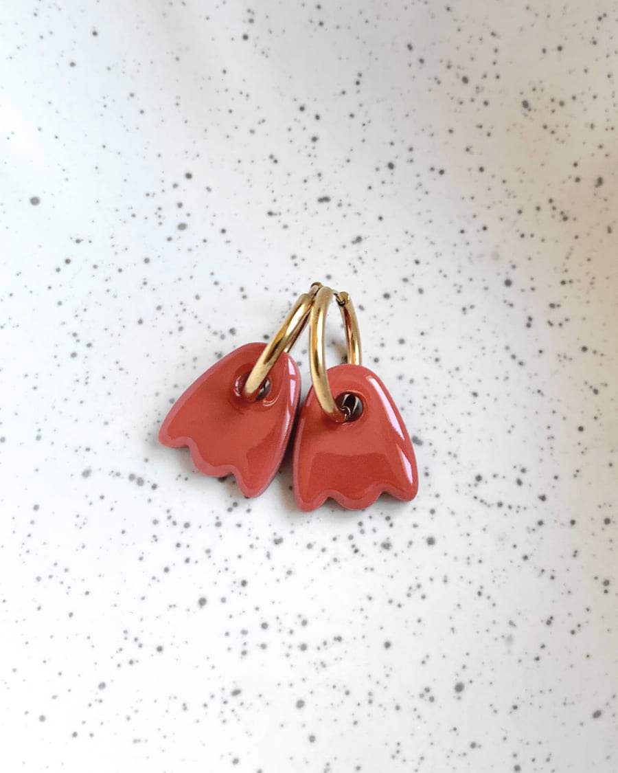 Boucles d'oreilles terracotta créoles Tulipes Artapaon
