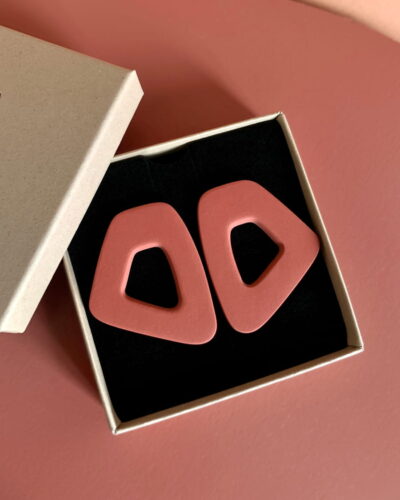 Grandes boucles d'oreilles terracotta artisanales